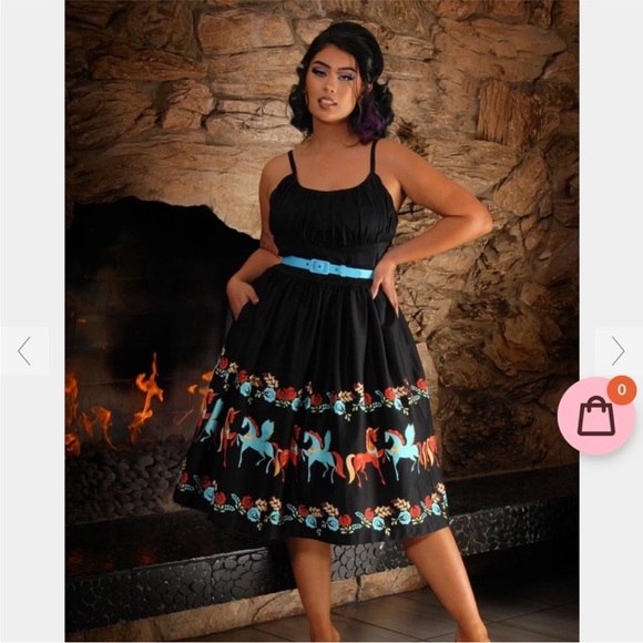 NWT pinup couture ella Pegasus unicorn border print dress - Picture 3 of 7